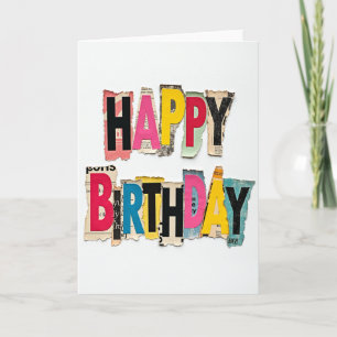 Tarjeta de cumpleaños con recorte vibrante