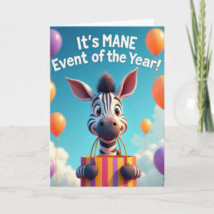 Tarjeta de cumpleaños con regalo de animal juguetó