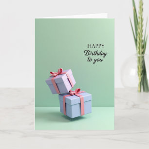 Tarjeta de Cumpleaños con Regalo Elegante