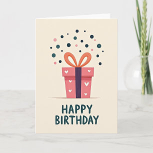 Tarjeta de cumpleaños con regalo para el corazón