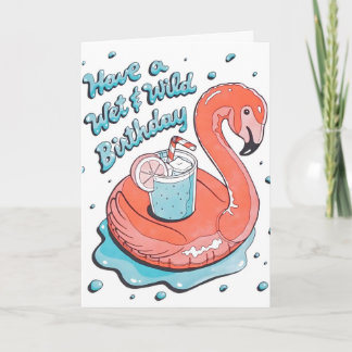 Tarjeta de cumpleaños con relieve de letra Wet & W