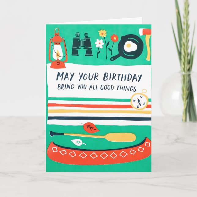 Tarjeta de Cumpleaños con Relieve de Letras 'Todas (Anverso)