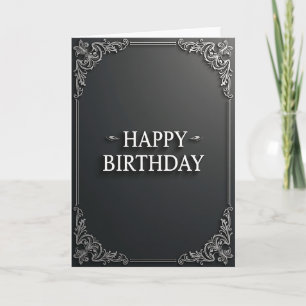 Tarjeta de cumpleaños con relieve ornamentado
