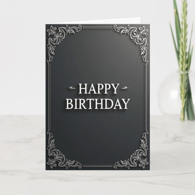 Tarjeta de cumpleaños con relieve ornamentado (Anverso)