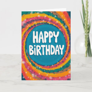 Tarjeta de cumpleaños con remolino alegre
