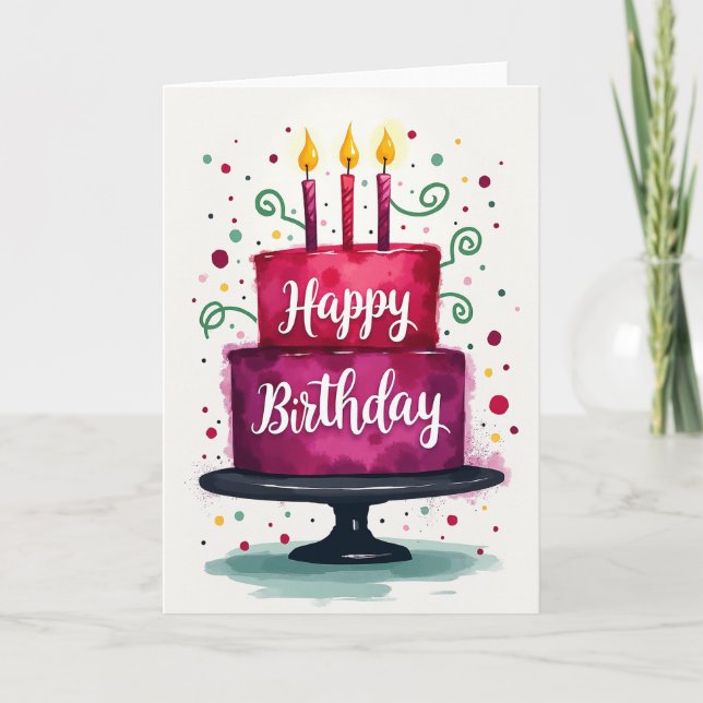 Tarjeta de cumpleaños con remolino de vela (Anverso)