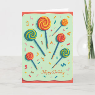 Tarjeta de Cumpleaños con Remolinos Dulces