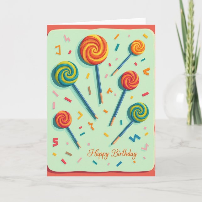 Tarjeta de Cumpleaños con Remolinos Dulces (Anverso)