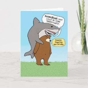 Tarjeta de cumpleaños con retraso para tiburón y o