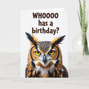 Tarjeta de cumpleaños con retrato de ave sabia