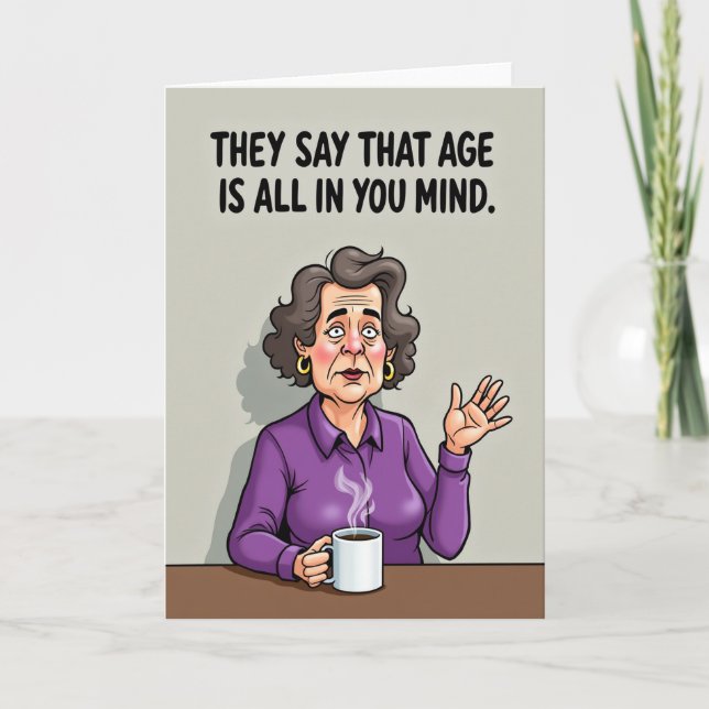 Tarjeta de cumpleaños con retrato irónico (Anverso)