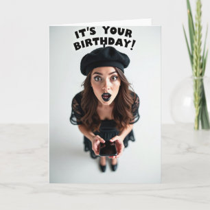 Tarjeta de cumpleaños con retrato sorpresa