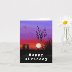 Tarjeta de Cumpleaños con Romántico Lake Sunset