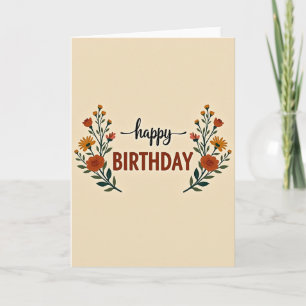 Tarjeta de cumpleaños con rosas florales dulces