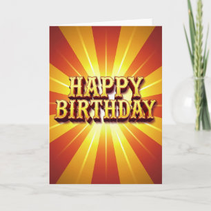 Tarjeta de cumpleaños con rótulo dorado