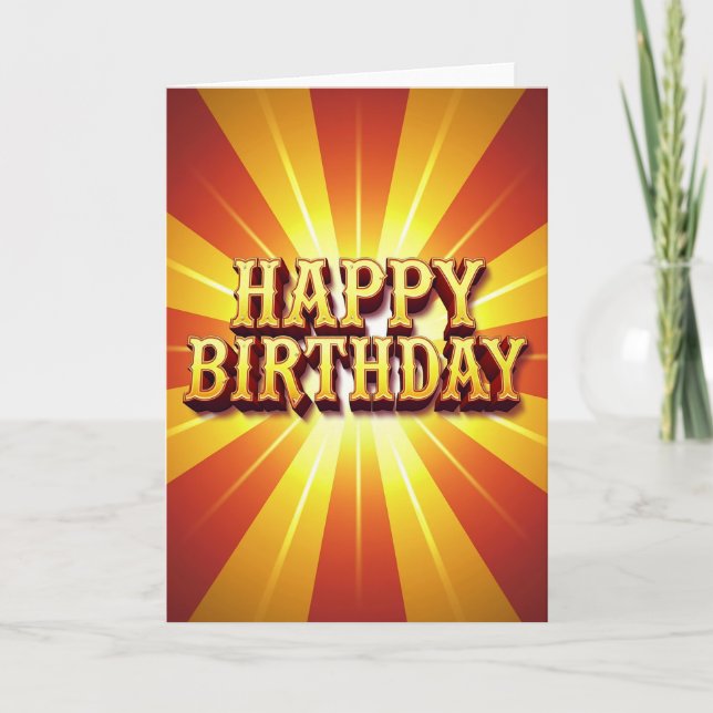 Tarjeta de cumpleaños con rótulo dorado (Anverso)