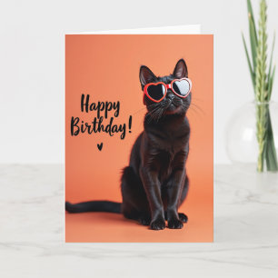 Tarjeta de cumpleaños con silueta de gato