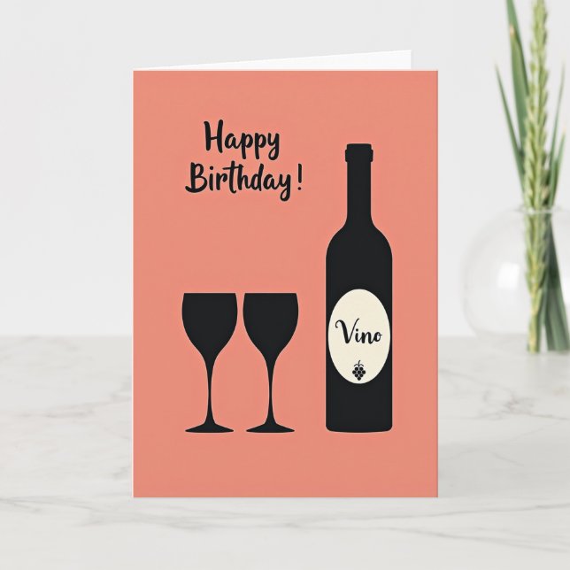 Tarjeta de cumpleaños con silueta de melocotón (Anverso)