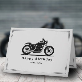 Tarjeta de cumpleaños con silueta de motocicleta n