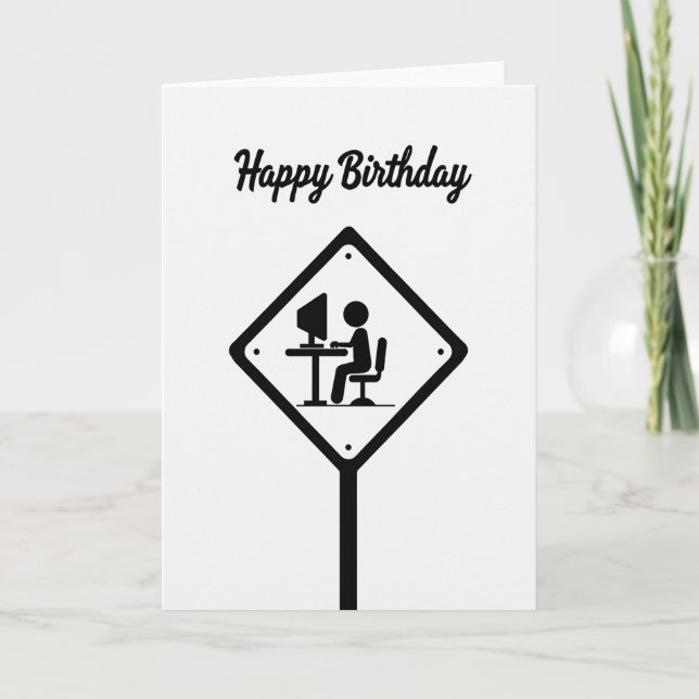 Tarjeta de cumpleaños con silueta moderna (Anverso)