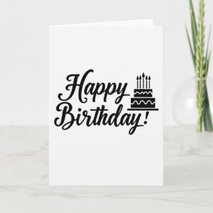 Tarjeta de cumpleaños con silueta negra