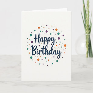 Tarjeta de cumpleaños con sombra azul turquesa