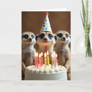 Tarjeta de Cumpleaños con Sombrero de Amigos Pelud