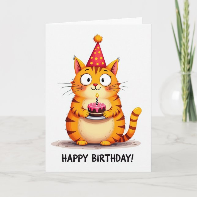 Tarjeta de cumpleaños con sombrero de fiesta (Anverso)