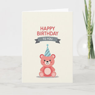 Tarjeta de Cumpleaños con Sombrero de Fiesta de Cr