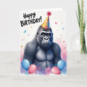 Tarjeta de cumpleaños con sombrero de fiesta de si