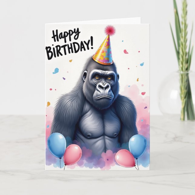 Tarjeta de cumpleaños con sombrero de fiesta de si (Anverso)