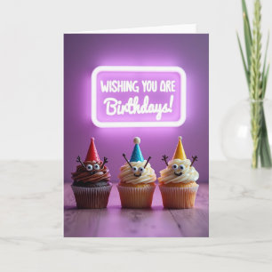 Tarjeta de cumpleaños con sombrero de fiesta diver