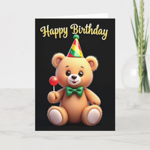 Tarjeta de cumpleaños con sombrero de fiesta para
