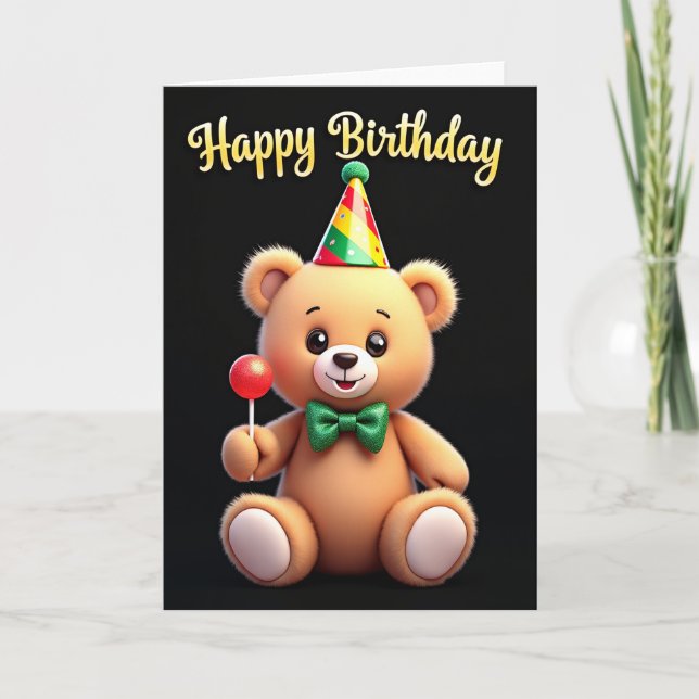Tarjeta de cumpleaños con sombrero de fiesta para  (Anverso)