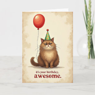 Tarjeta de cumpleaños con sombrero divertido de ga