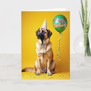 Tarjeta de cumpleaños con sombrero festivo para pe