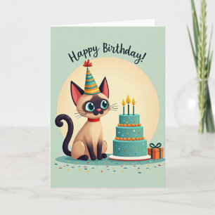 Tarjeta de Cumpleaños con Sombrero para Gato Capri