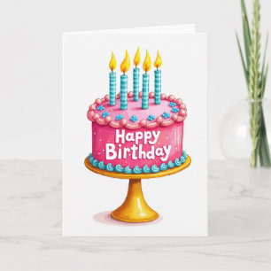 Tarjeta de cumpleaños con soporte dorado