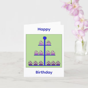 Tarjeta de cumpleaños con soporte para pastelitos