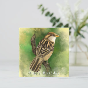 Tarjeta de cumpleaños con Sparrow