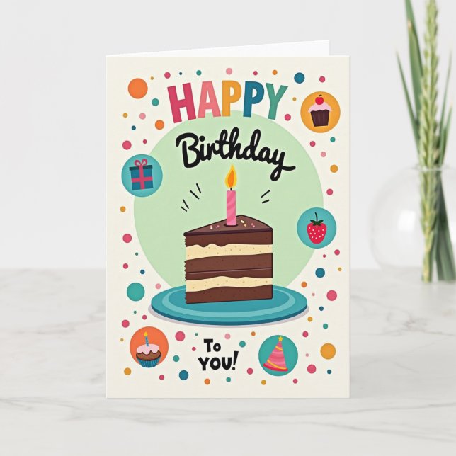 Tarjeta de cumpleaños con sprinkles (Anverso)