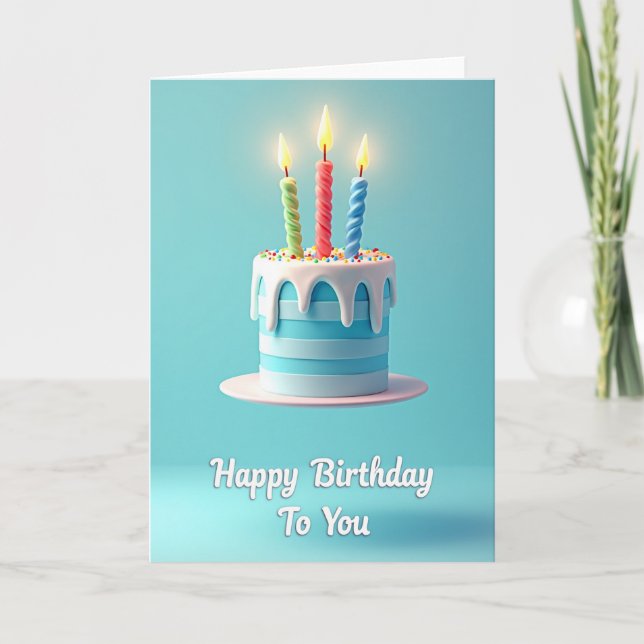 Tarjeta de cumpleaños con sprinkles azules (Anverso)