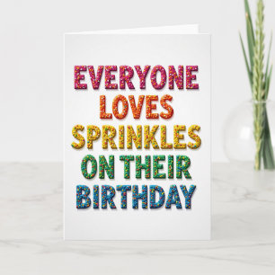 Tarjeta de cumpleaños con sprinkles coloridos
