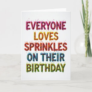 Tarjeta de cumpleaños con sprinkles de caramelo