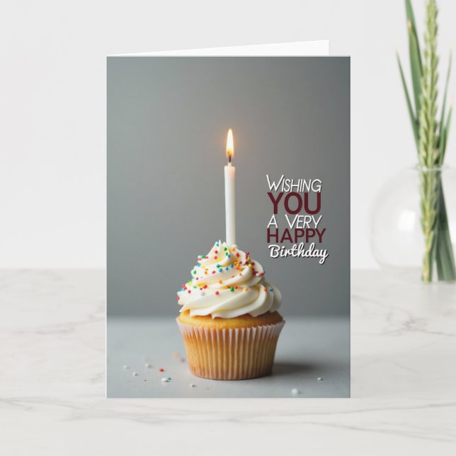 Tarjeta de cumpleaños con sprinkles dulces (Anverso)