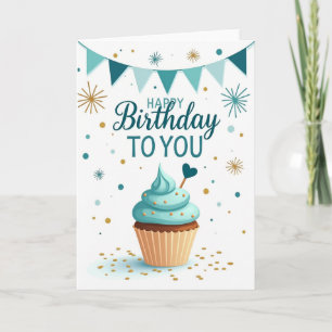 Tarjeta de cumpleaños con sprinkles festivos