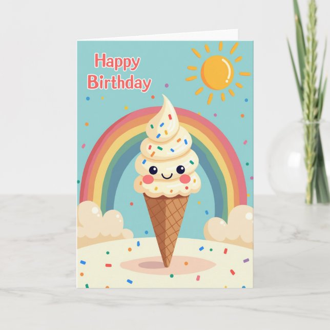 Tarjeta de cumpleaños con sprinkles lindos (Anverso)