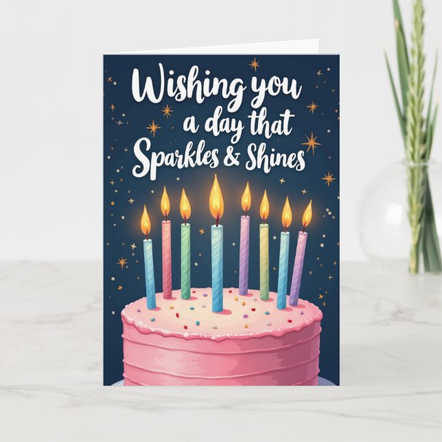 Tarjeta de cumpleaños con sprinkles rosados (Anverso)