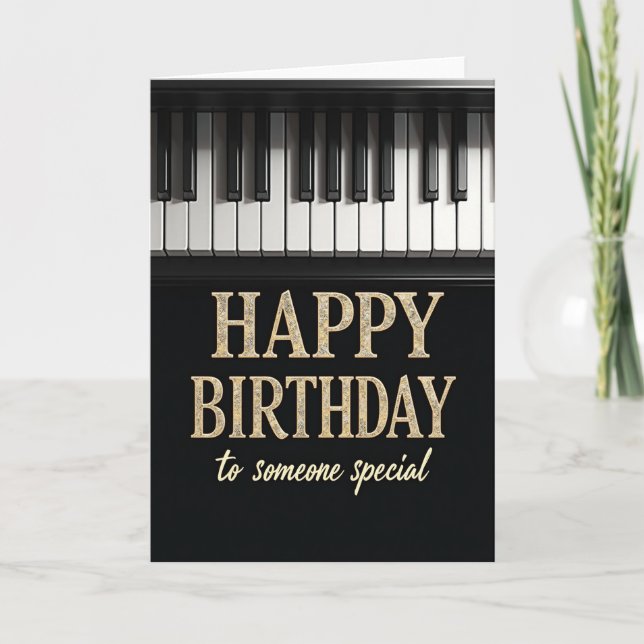 Tarjeta de cumpleaños con teclado (Anverso)