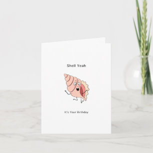 Tarjeta de cumpleaños con tema de concha, concha s